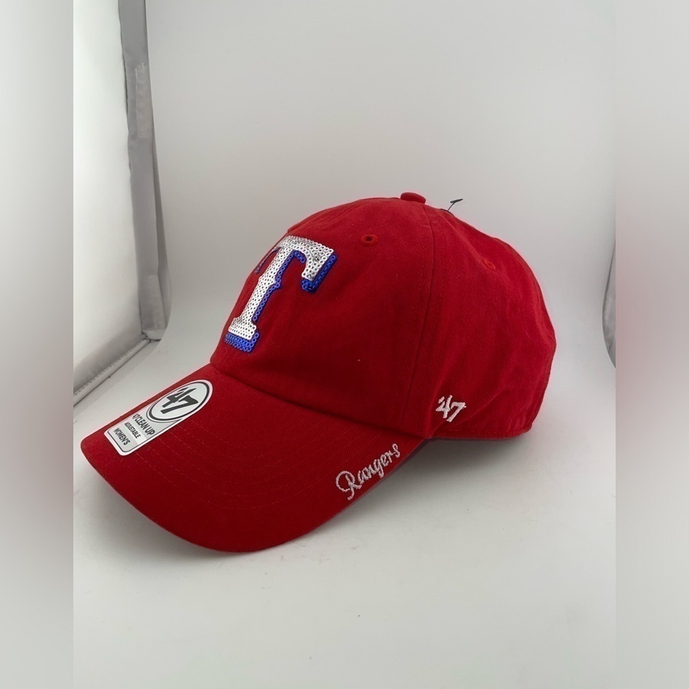 '47 Texas Rangers Clean Up Red Adjustable Strap Hat Embellished Cap​​​​​​​​​​​​ - Picture 2 of 8